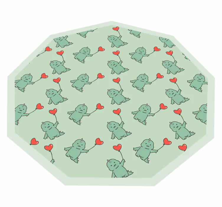 Dinosaur tegneserie holder ballong vinylteppe - Tenstickers