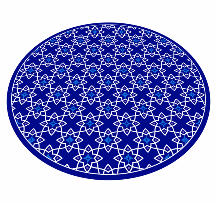 Asurblå blomsterdesign vinyl teppe mosaikk - Tenstickers