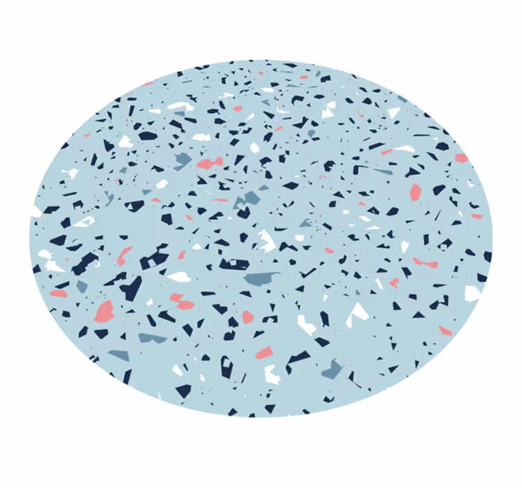 Blå terrazzo-stil vinyl teppe kjøkken - Tenstickers