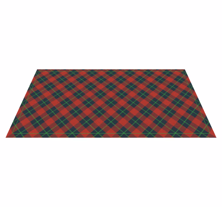 Skotsk tartan vintage vinyl teppe - Tenstickers
