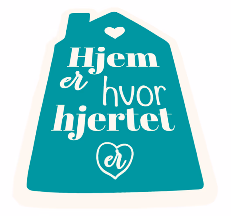 Hjemmet er der hjertet er sitat tilpasset vinyl teppe - Tenstickers