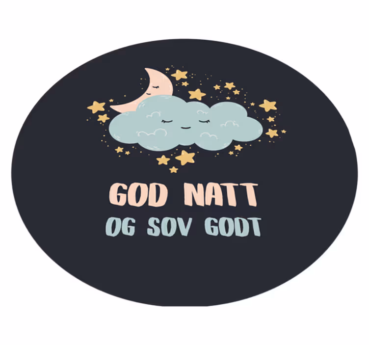 God natt og sove godt sitat tilpasset vinyl teppe - Tenstickers