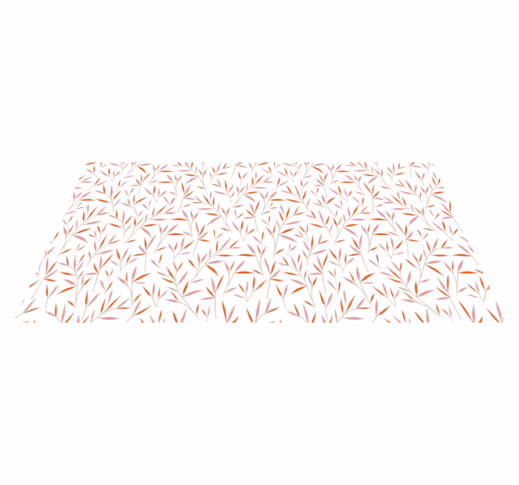 Delikat bladmønster vinyl teppe blomster og planter - Tenstickers