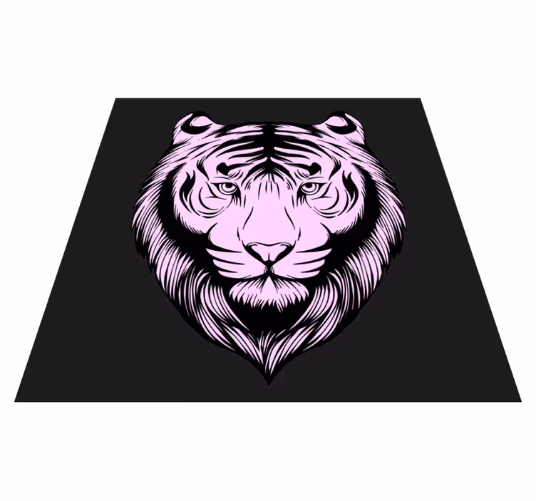 Rosa tiger dyretrykk vinyl teppe - Tenstickers