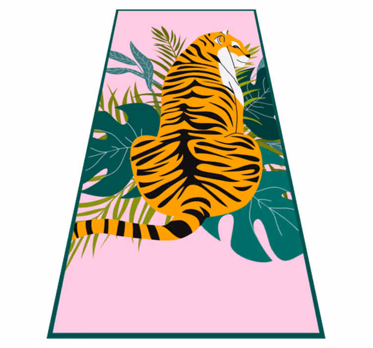 Tigerrosa vevd teppet vinyl teppe - Tenstickers