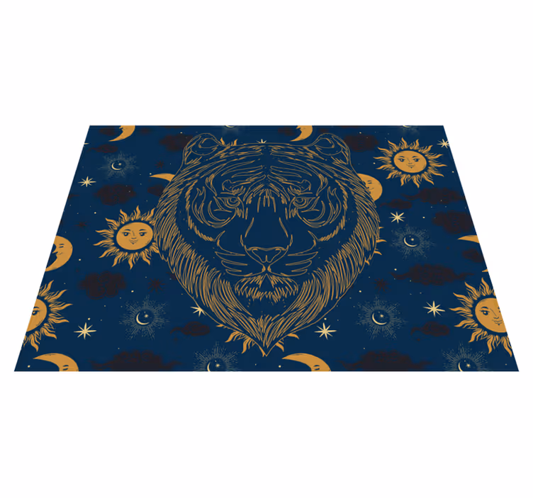 Tiger og soler vinyl teppe dyreavtrykk - Tenstickers
