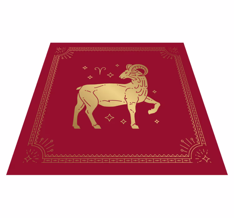 Gyllent væren-symbol vinyl teppe dyr - Tenstickers