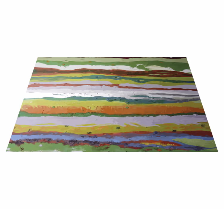 Livlige malte farger Vinyl teppe striper - Tenstickers