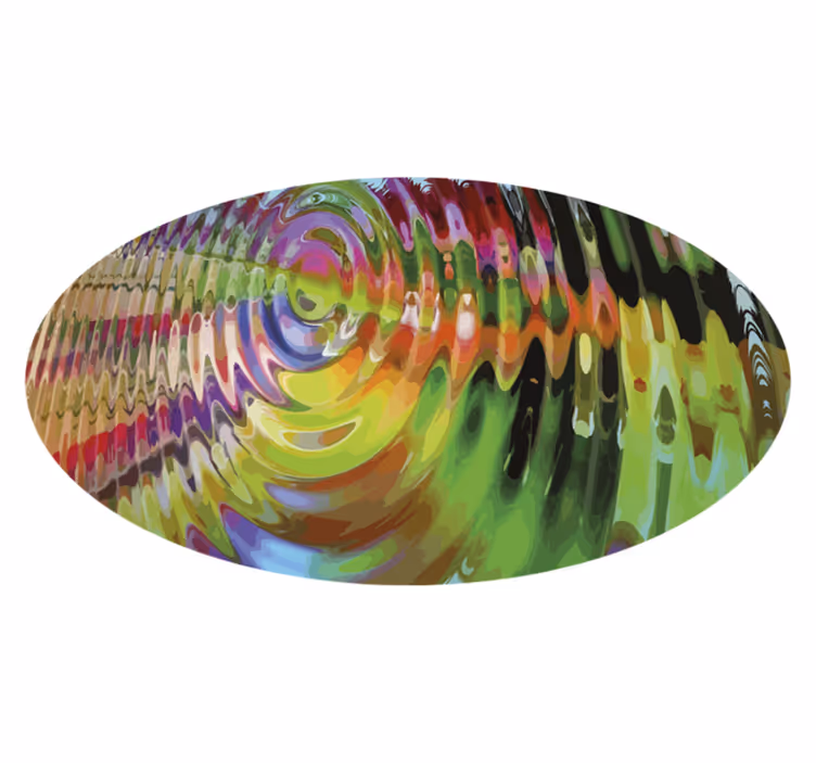 Konsentrisk flerfarget moderne vinyl teppe - Tenstickers