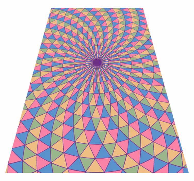 Fargerike trekantvirvler vinyl teppe geometrisk - Tenstickers