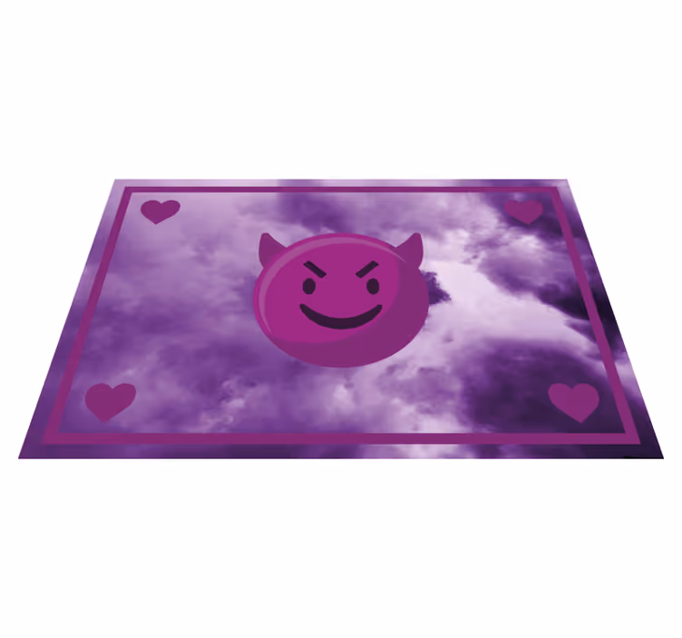 Smilende djevel-emoji vinyl teppe ungdom - Tenstickers