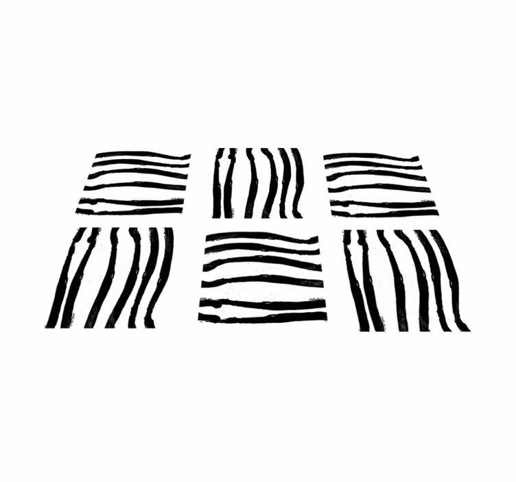 Organiske svarte linjer Vinyl teppe striper - Tenstickers