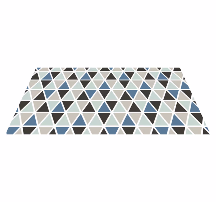 Grå og blå geometriske mønster geometriske vinyl teppe - Tenstickers