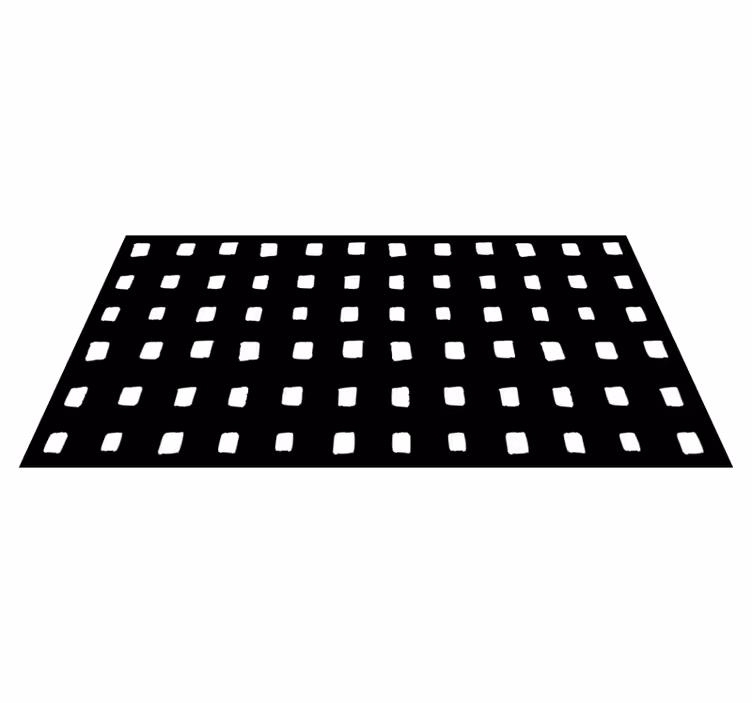 Sorte og hvite firkanter geometriske vinyl teppe - Tenstickers