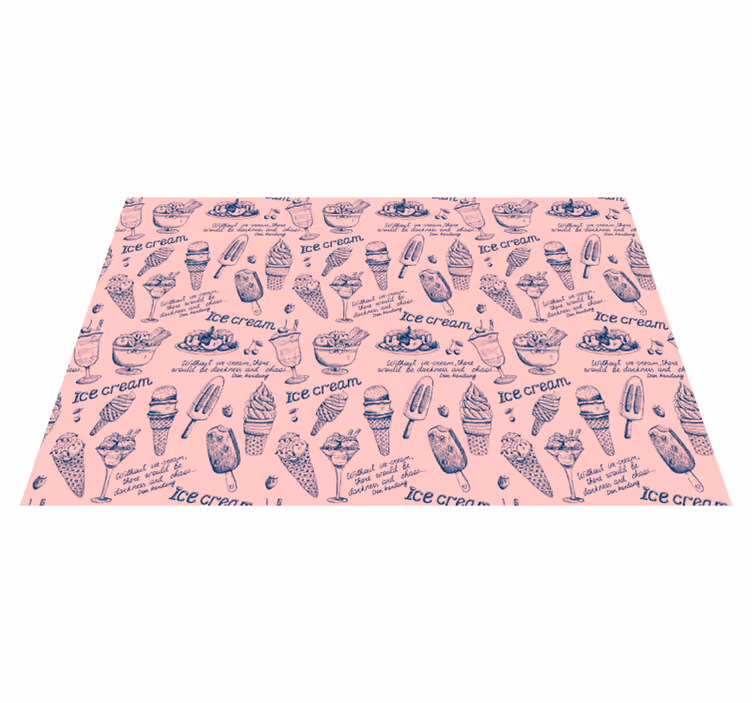 Rosa iskrem moderne vinyl teppe - Tenstickers