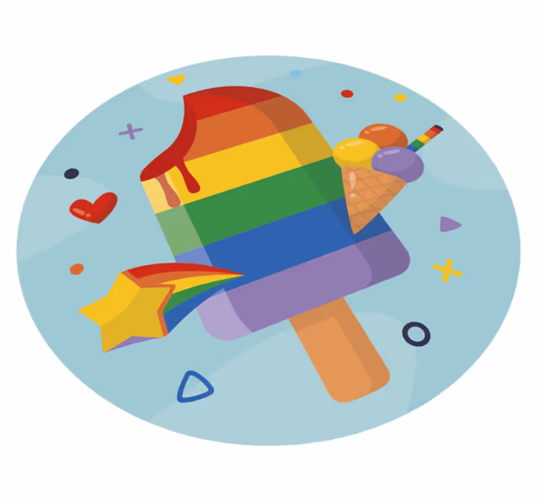 Ice lollies regnbue moderne vinyl teppe - Tenstickers