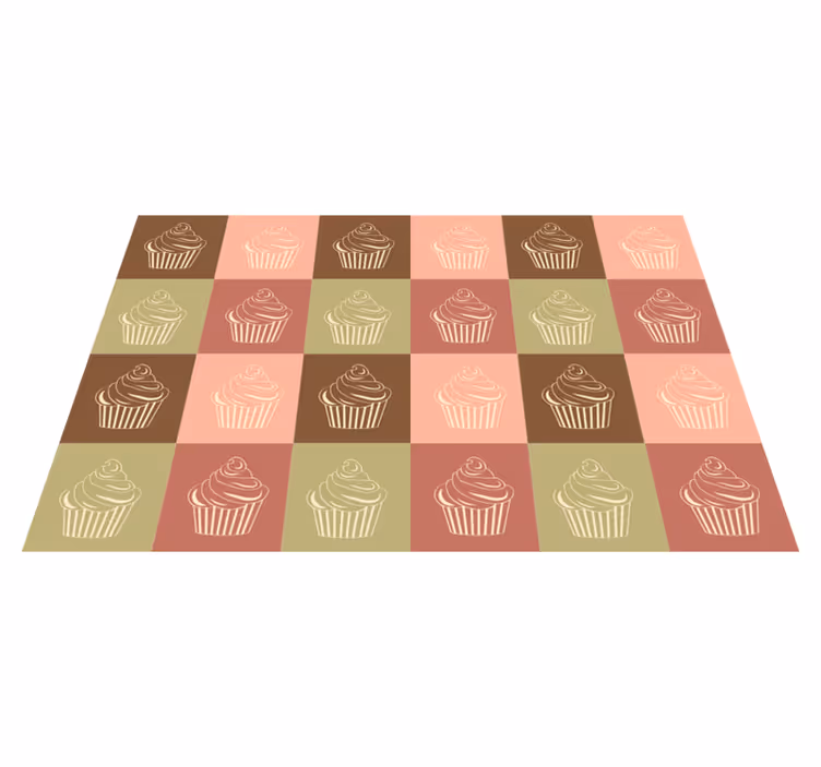 Cupcake mønster lek Vinyl teppe flere barn - Tenstickers