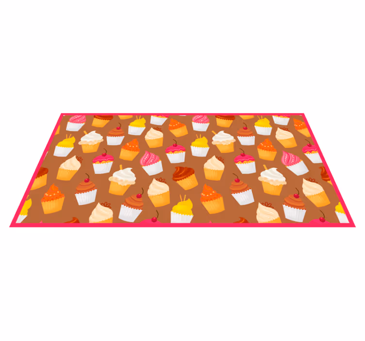 Cupcake mønster moderne vinyl teppe - Tenstickers