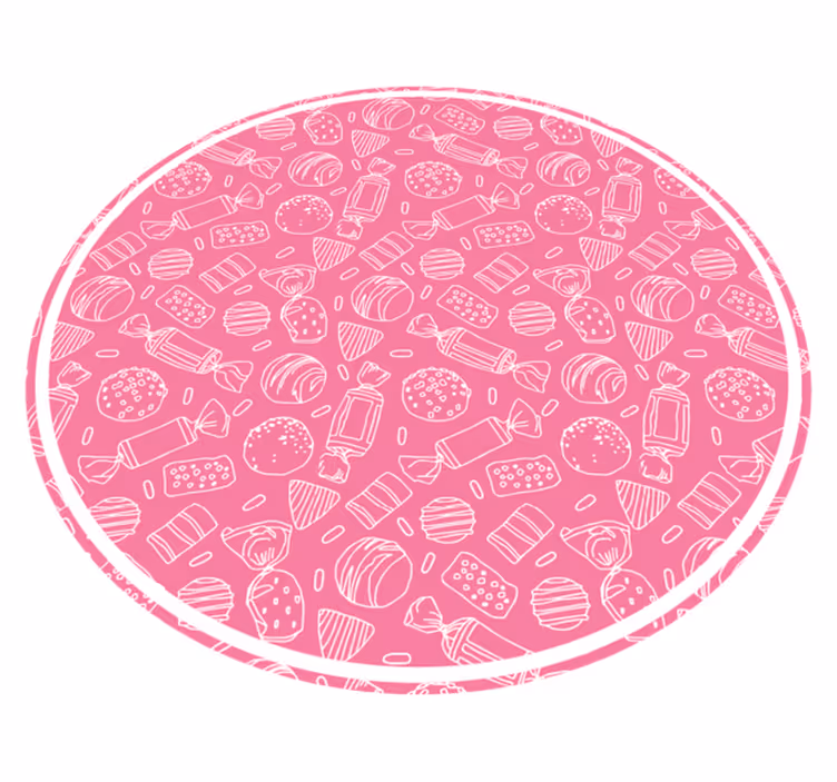 Søt godteri mønster vintage vinyl teppe - Tenstickers