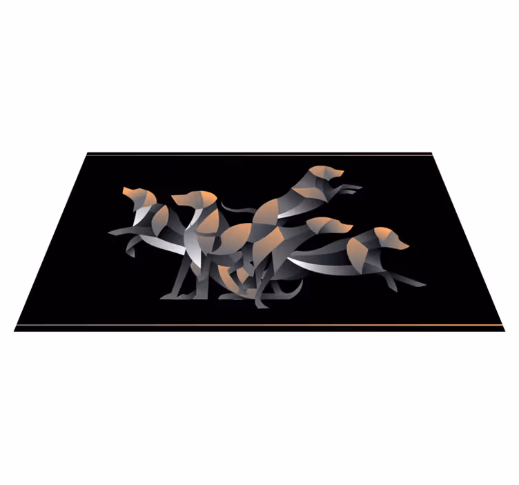 Stiliserte hundefigurer vinyl teppe dyr - Tenstickers