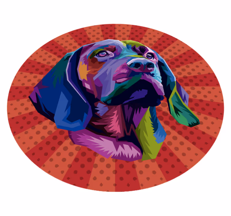 Hund pop art dyr vinyl teppe - Tenstickers