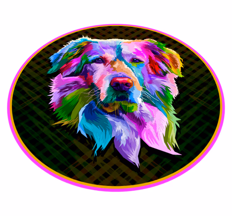 Golden retriever pop art dyreteppe - Tenstickers