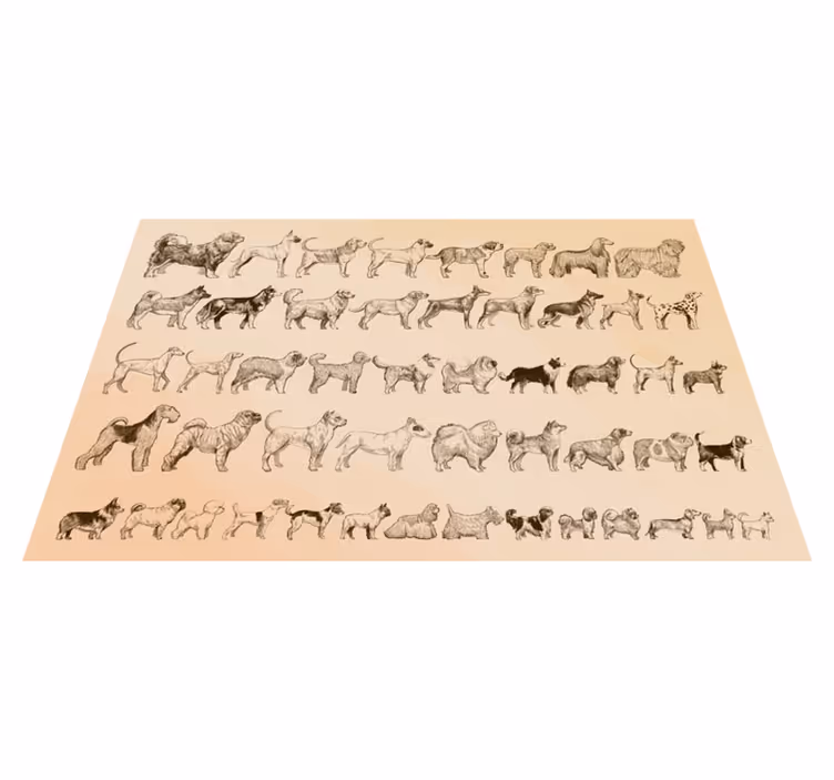 Hundestørrelser dyr vinyl teppe - Tenstickers