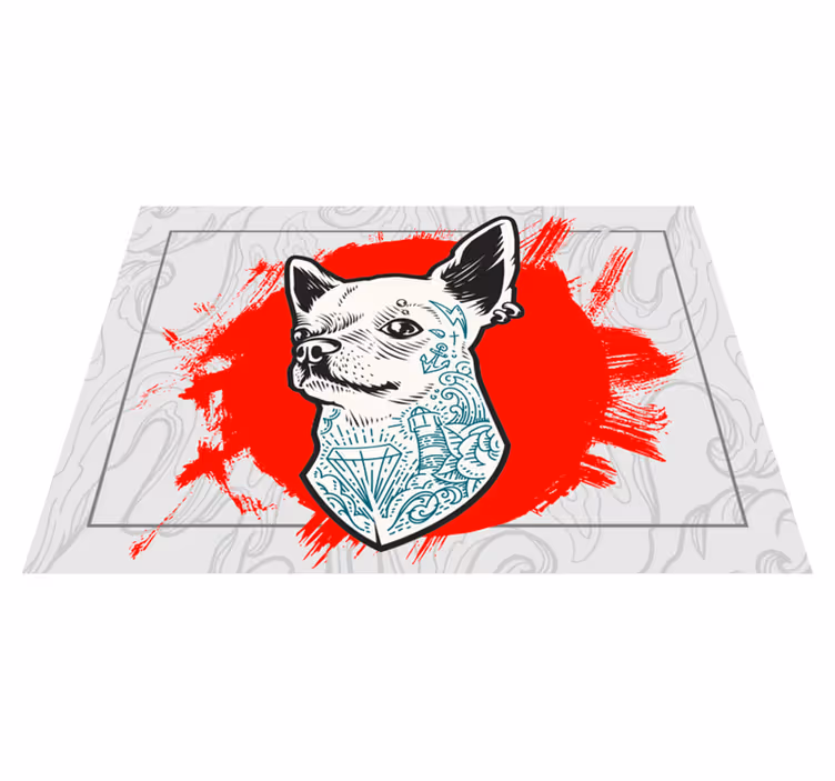 Punk hundedyr vinyl teppe - Tenstickers