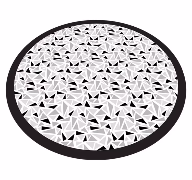 Svarte og grå trekanter vinyl teppe geometrisk - Tenstickers
