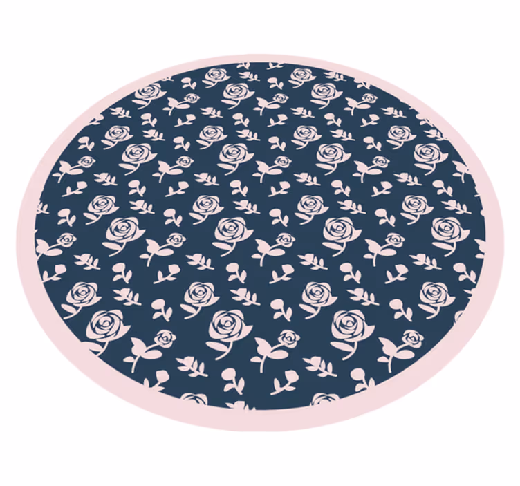 Rosenrødt blomstermønster vinyl teppe blomster og planter - Tenstickers