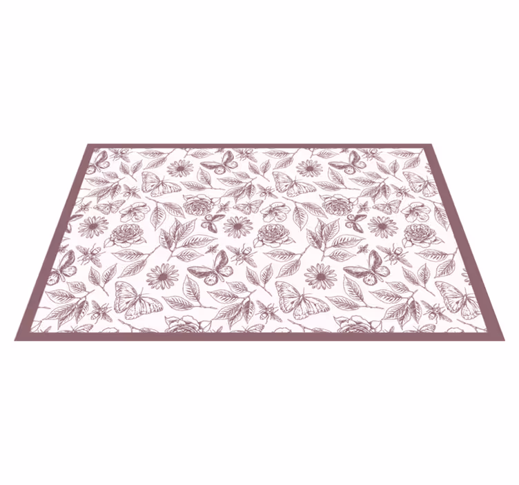 Diskret blomsteroppsats vinyl teppe blomster og planter - Tenstickers