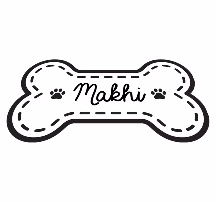 Hundebeinform vinyl teppe med navn - Tenstickers