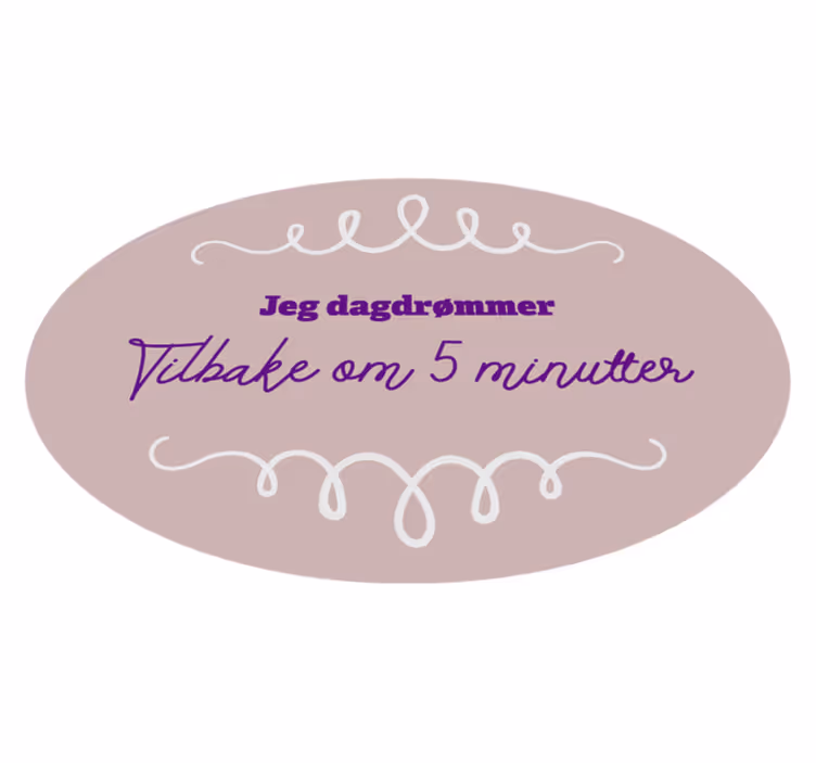Tilbake i 5 minutter tekst tilpasset vinyl teppe - Tenstickers