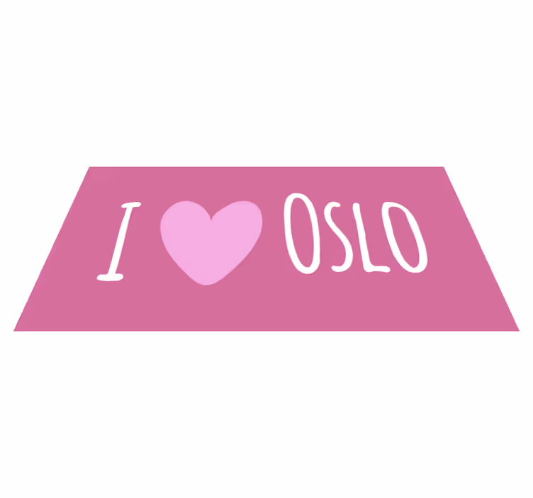 Jeg elsker oslo rosa hjerte nordisk vinyl teppe - Tenstickers
