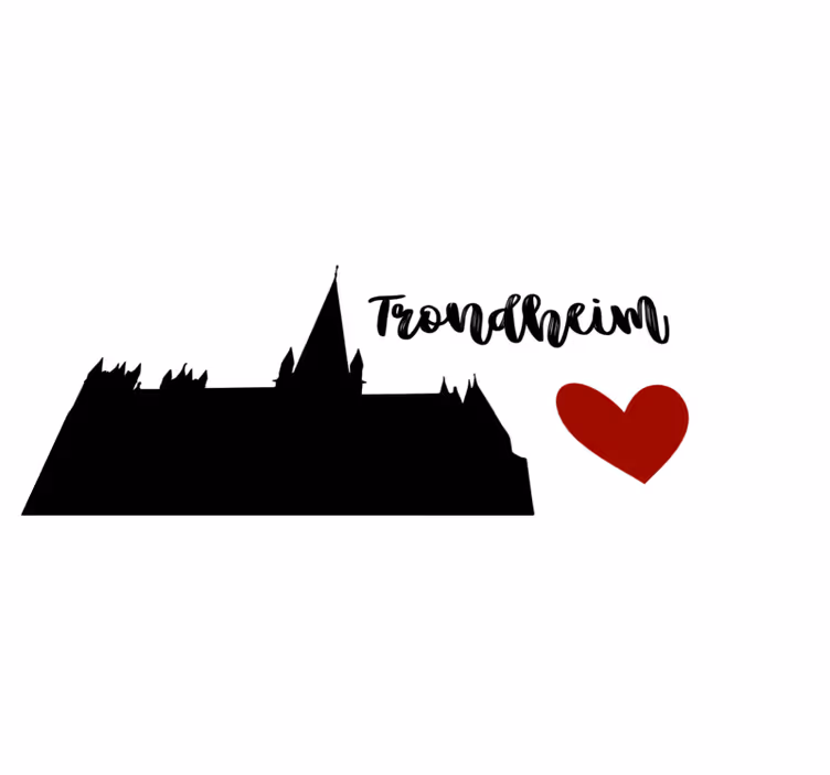 Jeg elsker trondheim silhuett nordisk vinyl teppe - Tenstickers