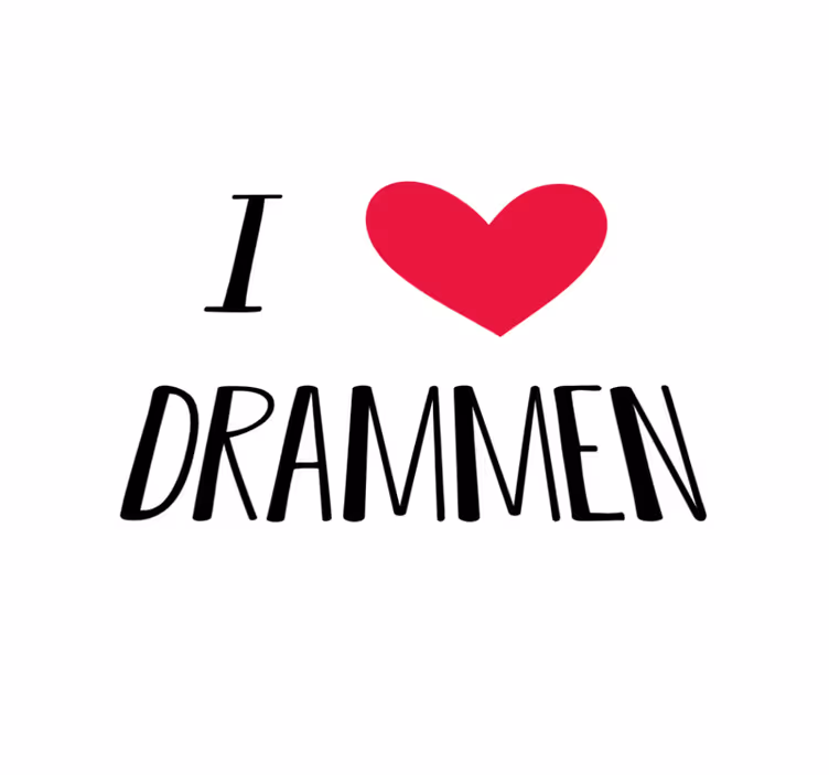 Jeg elsker drammen nordisk vinyl teppe - Tenstickers