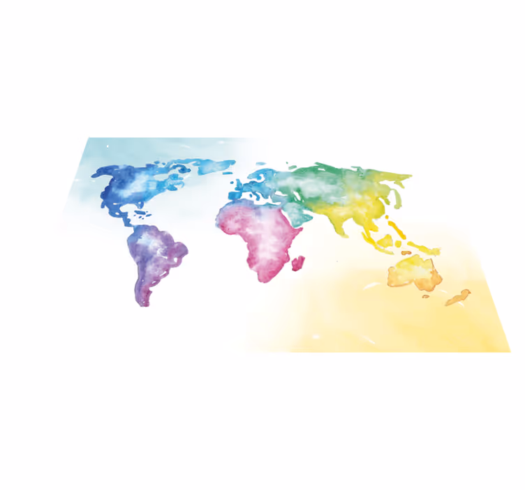 Levende globalt kart vinyl teppe verdenskart - Tenstickers
