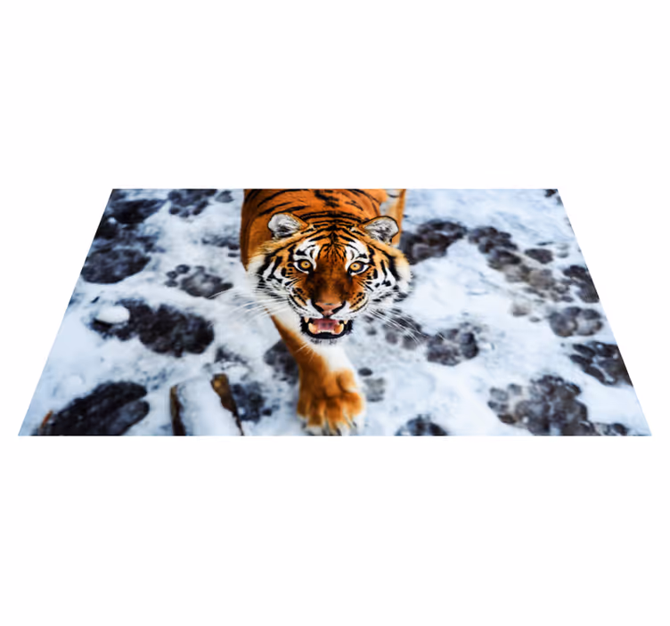 Animal hard tiger animal vinyl teppe - Tenstickers