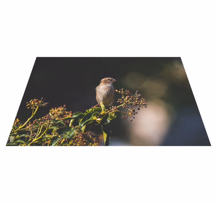Dyr fugl på plante dyr vinyl teppe - Tenstickers