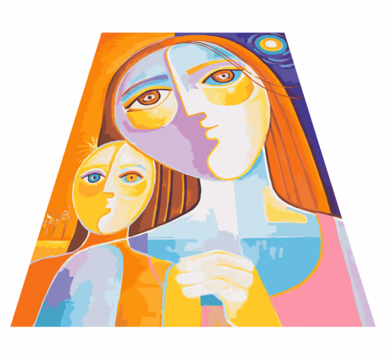 Moderne kunst mor og barn moderne vinyl teppe - Tenstickers
