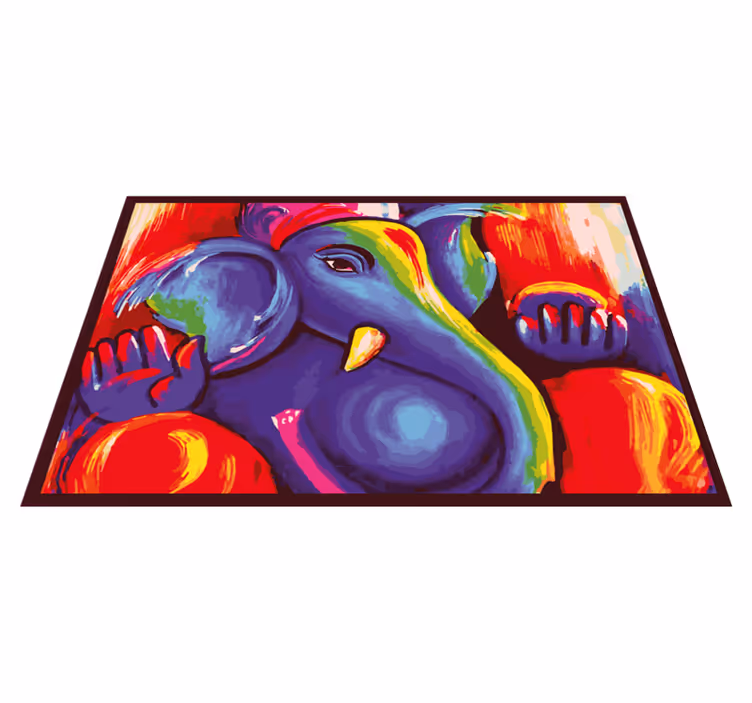 Moderne kunst elefant fargerikt vinyl teppe - Tenstickers