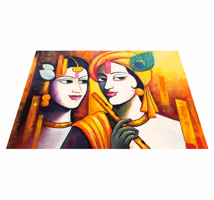 Kulturell essens vinyl teppe stue - Tenstickers