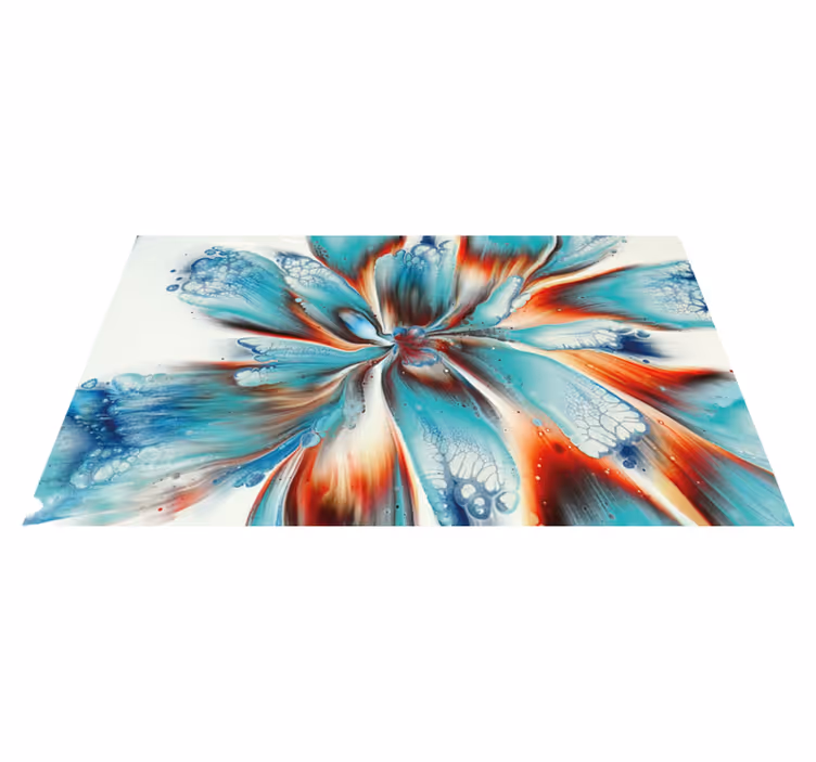 Moderne kunst fargerike blomster vinyl teppe - Tenstickers