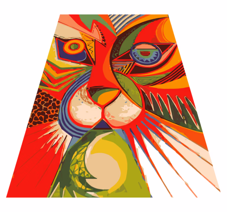 Moderne kunst geometrisk tiger vinyl teppe - Tenstickers