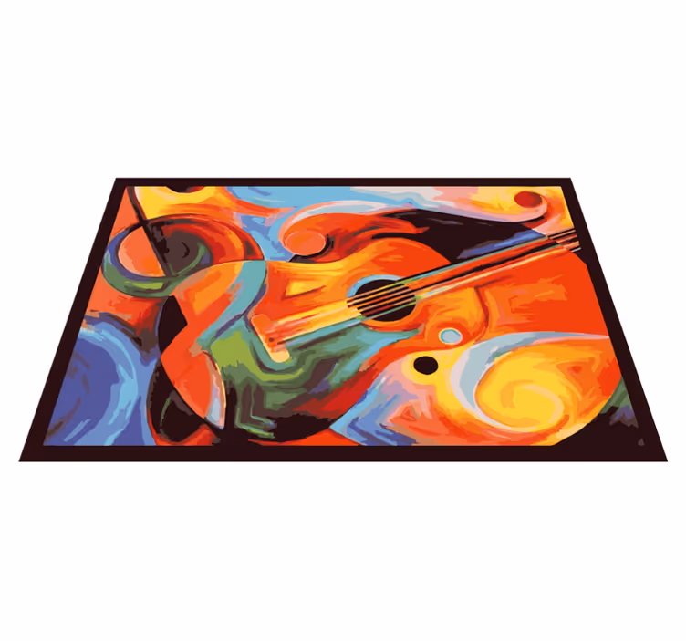 Moderne kunst fargerik gitar vinyl teppe - Tenstickers