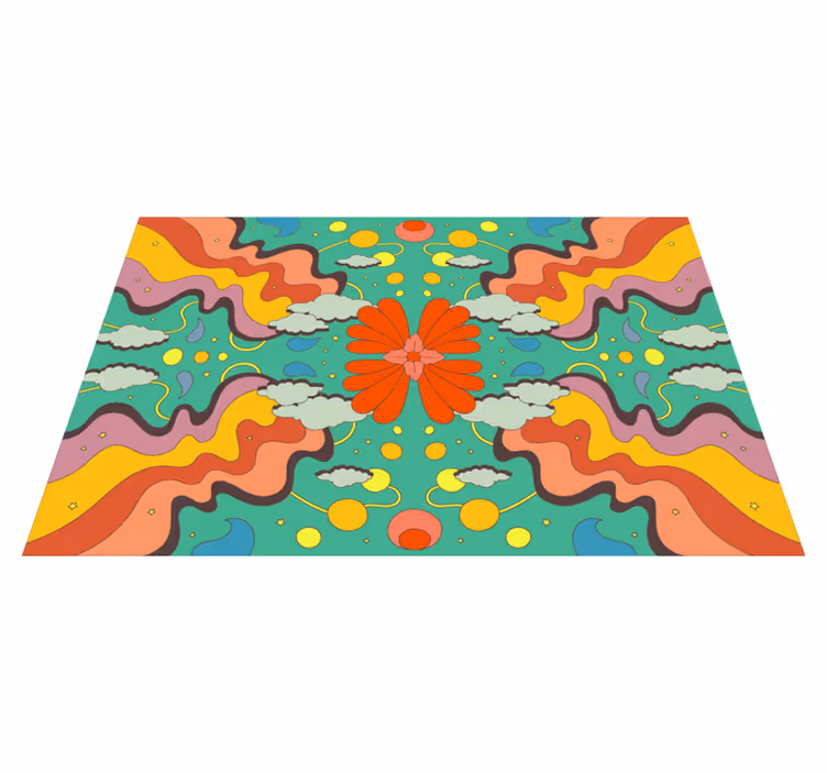 Moderne kunst psykedelisk vinyl teppe - Tenstickers
