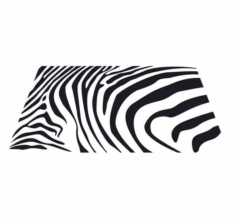 Svart vinyl teppe med sebra dyretrykk - Tenstickers