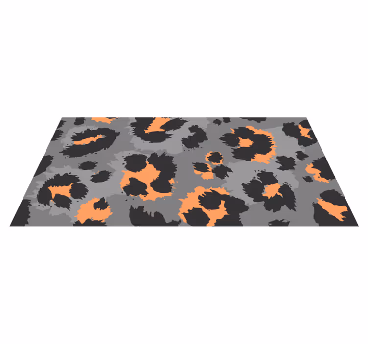 Grått leopardhud dyretrykk vinyl teppe - Tenstickers