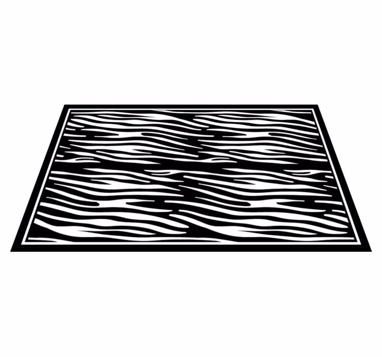 Klassisk svart og hvitt sebra dyreprint vinyl teppe - Tenstickers