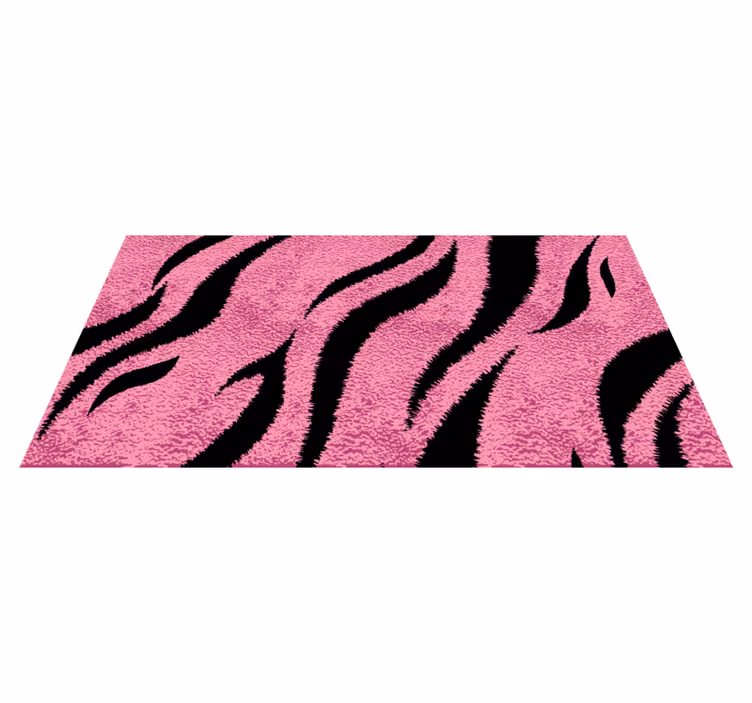 Rosa tigerhud dyretrykk vinyl teppe - Tenstickers